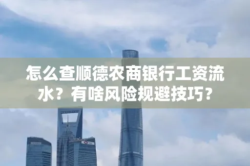 怎么查顺德农商银行工资流水？有啥风险规避技巧？