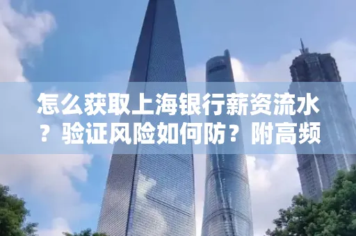 怎么获取上海银行薪资流水？验证风险如何防？附高频场景全攻略！